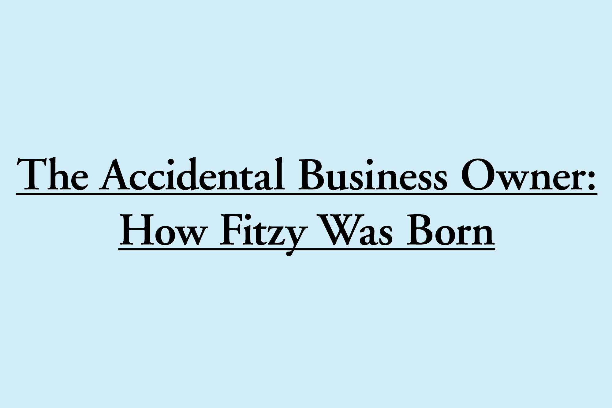 The Accidental Business Owner / How Fitzy Was Born