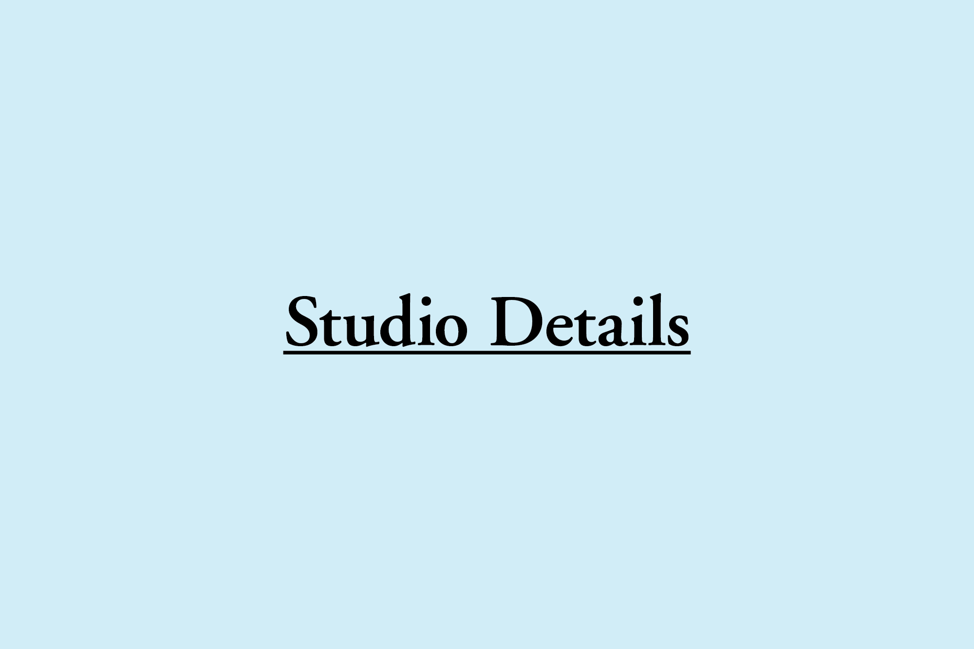 Studio Details