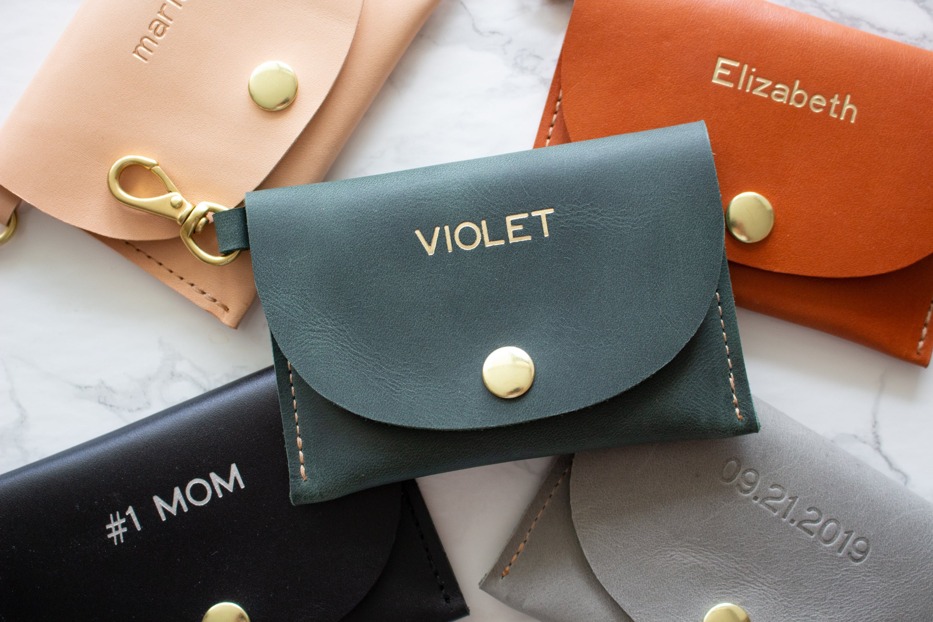 Monogrammed Keychain Card Wallet