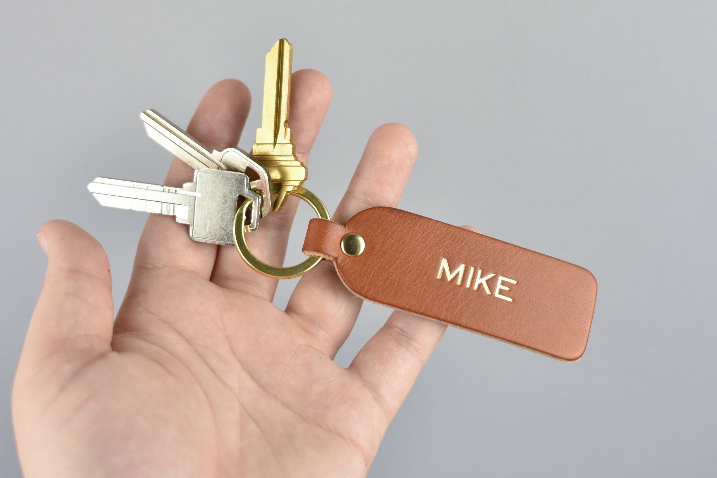 Handmade leather key fob discount