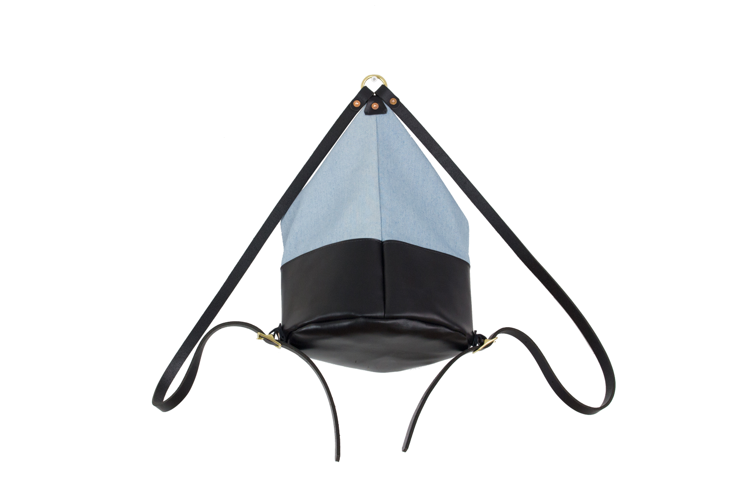 Forest Leather & Light Denim Mini Backpack – Fitzy