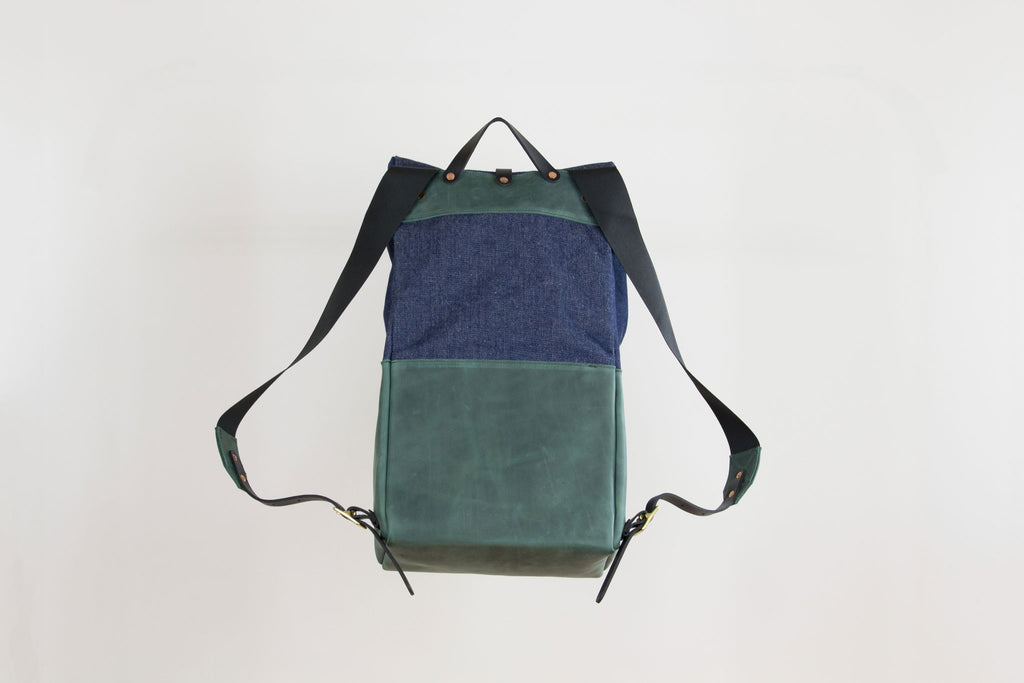 Forest Leather & Dark Denim Backpack