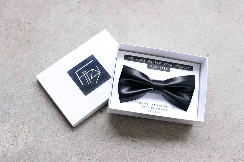 Nude Leather Bow Tie